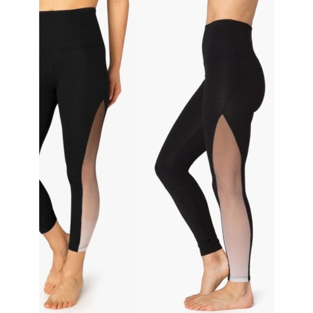 Beyond Yoga Ommmbre Mesh High Waisted 7/8 Yoga Leggings Size XS Women's Black